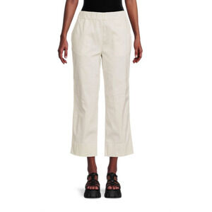 Faherty Organic Cotton Everyday Pull-on Pants in Cream Womens Size Small